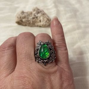 NEW Triplet Opal silver Ring, size 7.5.
